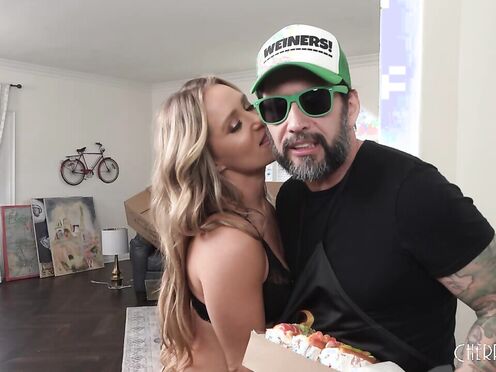 Delivery Man Gets Ravaged by Blonde Cougar Beauty Athena Anderson