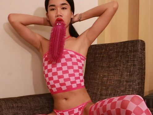 Amateur Asian ladyboy bitch fucks white friend & enjoyed hardcore anal fuck