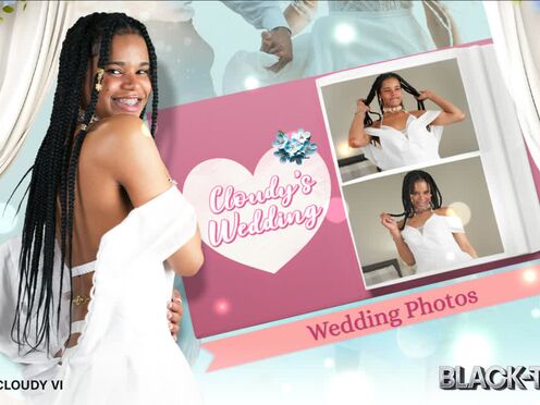 BLACK TGIRLS - Cloudy Vi On Her Wedding Dress Masturbation