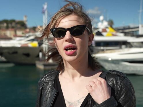 Hard initiation to the strap-on for Martina!