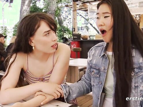 Ersties: Lesbo Girls Couple Control Each Other's Vibrator In Public