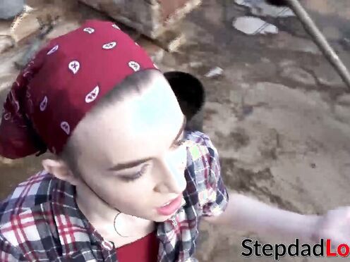 DADCRUSH Stunning Tali Dova screwed & fed with stepdads cum