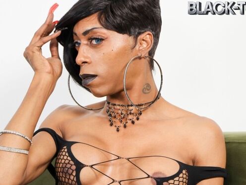BLACK TGIRLS: Slim Goodie Cums Again!