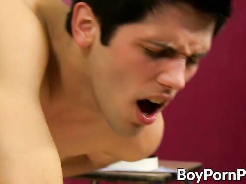 Young schoolgirl has his tight butthole filled with big cock