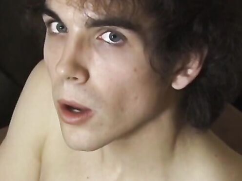 Bushy twink Logan Miles solo jerking off before big cumshot