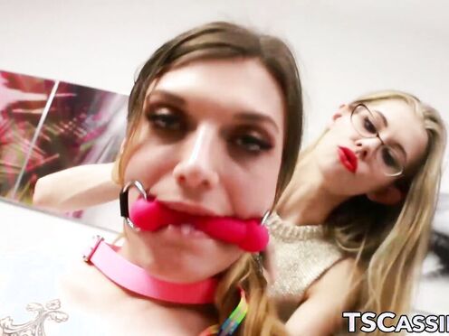 T-girl Cassidy Quinn overjoyed with BDSM assfucking play
