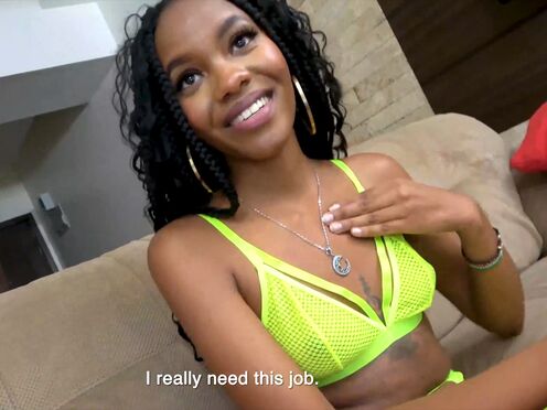 Sexy ebony MOMMY amateur really needed work when on audition