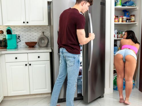 Korean teen step sister Kimmy Kimm slumber party with step brother