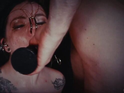 Lily Thot throating dick in dirty BDSM session