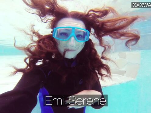 Sexy underwater pool masturbation of Emi Serene