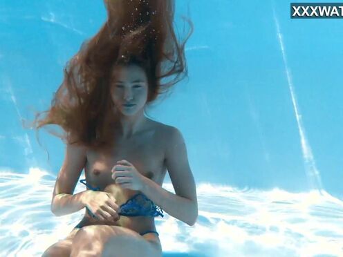 Tight cunt small teen Ivi Rein swimming naked