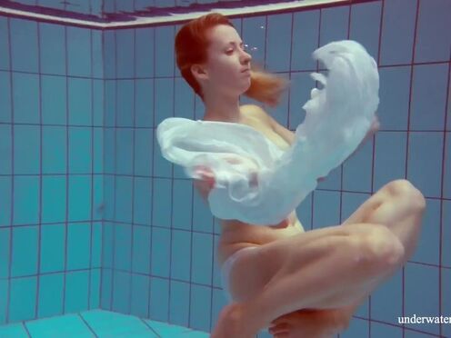 Sexy hot horny teen beautiful babe Melisa Darkova swimming nude alone