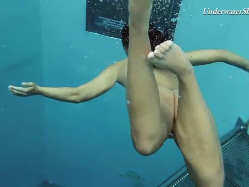 Krasula Fedorchuk enjoys the swimming pool for herself only