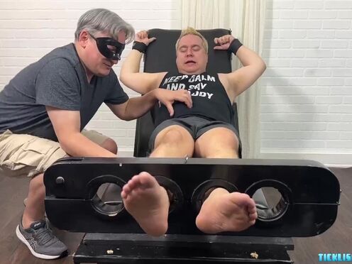 Dominant daddy Achilles tickles his submissive chubby sub