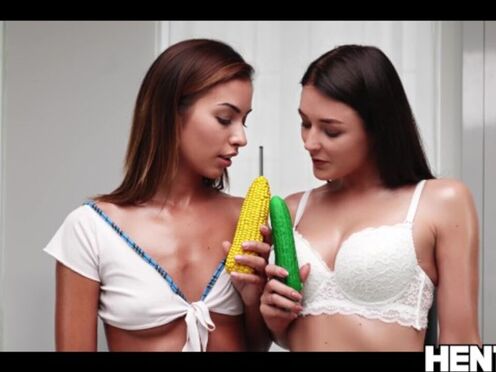 HENTAIED - Huge Cucumber & Corn in wet beaver of 2  by Alya Stark