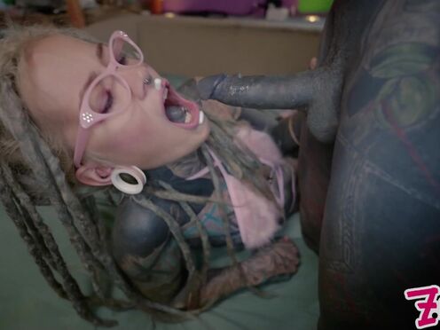 Hot dreadlock hippie with glasses getting ANAL ravaged - P-O-V, booty to mouth, facial cumshot