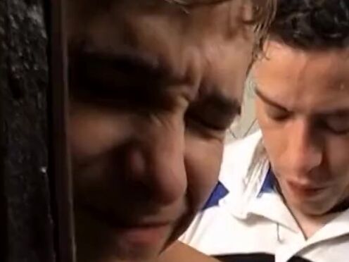Euro jocks started kissing & rimming before ass pumping