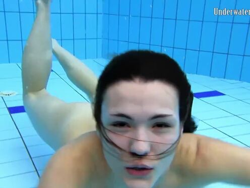 Adriana & Katka enjoy deep dark swimming pool