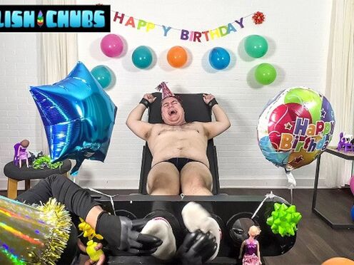 Chubby Matt Receives Feet Tickling As His Bday Gift