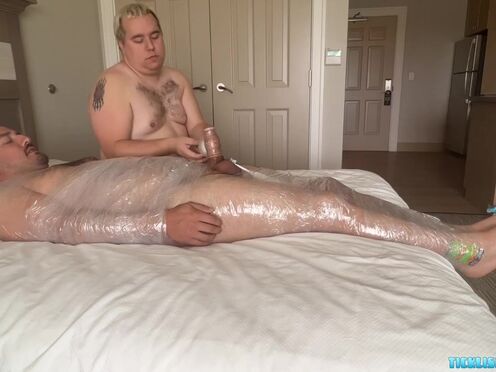 Matt mummifies & tickles Latino amateur Tickle Prince