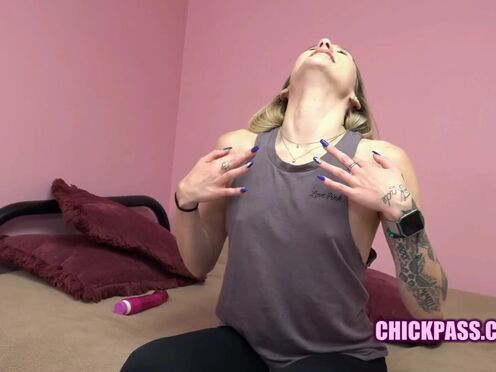 ChickPass - Perky teen Josie Jewells fucks her  twat with a dildo