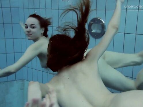 Two dressed beauties underwater Anna Netrebko & Lada Poleshuk
