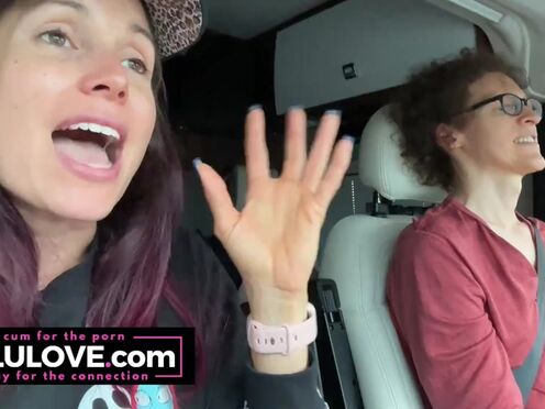 Hot Girl talking all about behind the porn scenes while riding passenger in RV sharing details from candid daily life - Lelu Love