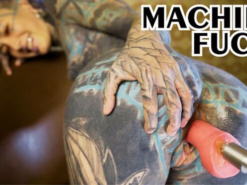 inked TEEN testing FUCK MACHINE with her ASSFUCKING - fuck machine, gapes, orgasm, assfucking (goth, punk, al