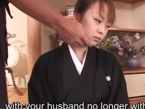 Subtitled mourning Japanese housewife Aya Otosaki debt payback