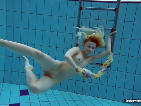 Flirty tight perfect sexy girl swimming gymnastics