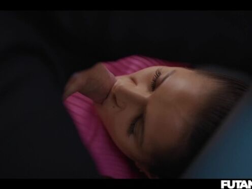 Real Life Futanari - Selfsucking - T-girl suck her own shaft & cum in her mouth