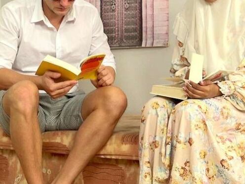 He had a Spanish lesson with a horny mulatto in a hijab