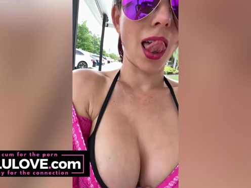 Huge tits beauty walks around in public naked outside at a nude resort & candid daily adventures while there - Lelu Love