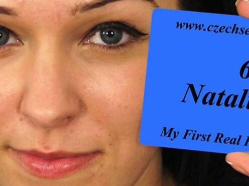 Natali's first porn casting