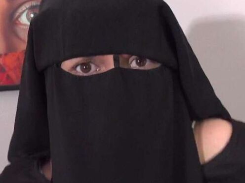 Cum on her ebony niqab