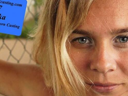 Lenka at her first porn casting