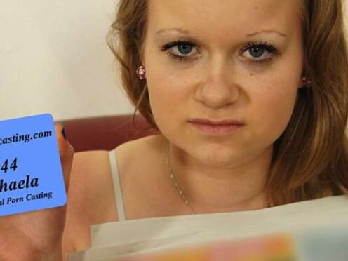 Michaela's first porn casting