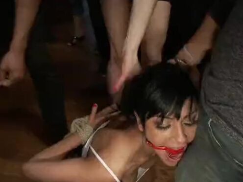 Bitch Gets Publicly Gangbanged