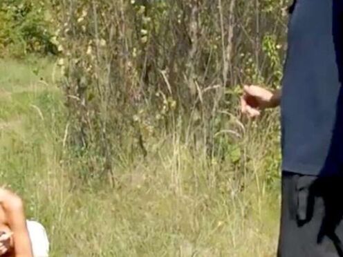 A CHARMING BRUNETTE FUCKS A POLICEMAN DRY