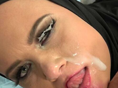 Big Breasted hijab hot girl & her adorable face full of cum