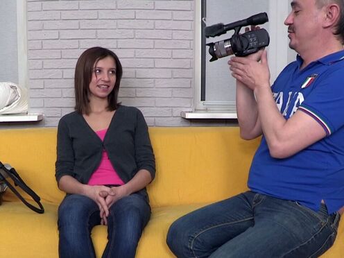 Brunette Teen Gets Banged At Casting