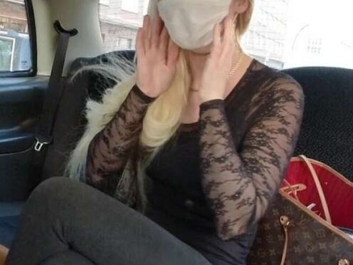 Comfortable ride with hot blonde