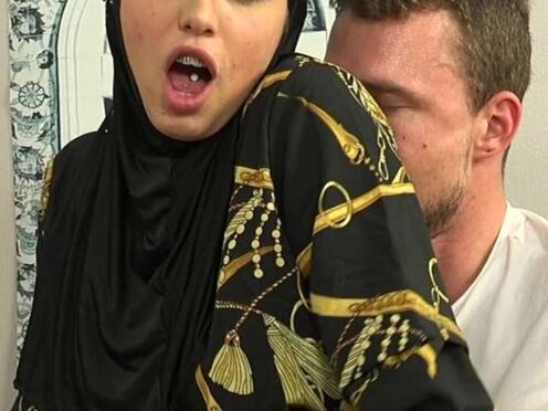 Hot female in hijab gets punished by angry hubby