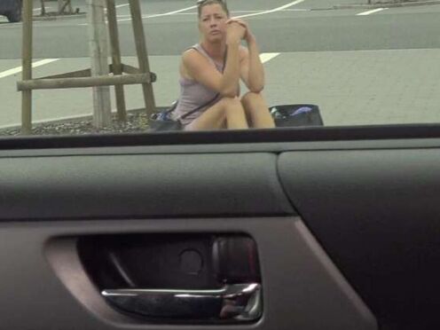 Hot slut fucks stranger for lift