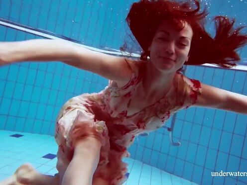 Swimming pool erotic beauty Martina horny & naked