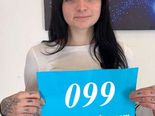 Inked chick at porn casting