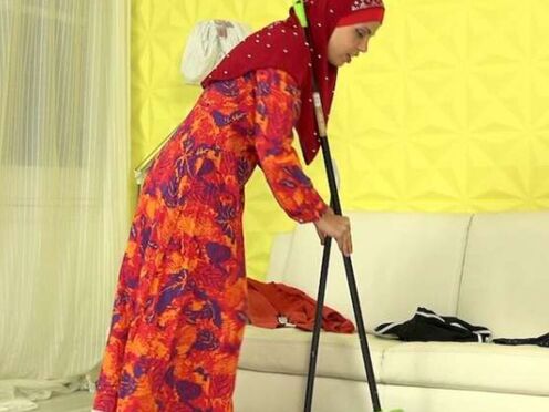 The female in the hijab was too noisy, so she got gagged