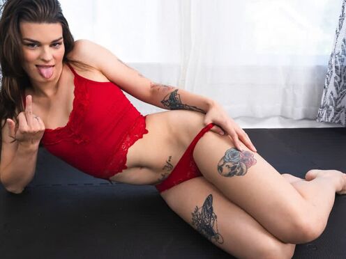 TGIRLS XXX - Asia Belle Sizzling Sexy In Red Lingerie