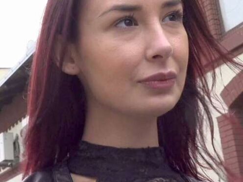 Eager brunette offered cash by stranger