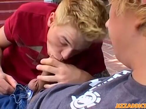 Tattooed Casey Wood screwed before cum spraying young gay stud